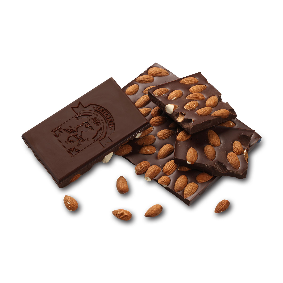 Весовой шоколад темный  миндалем